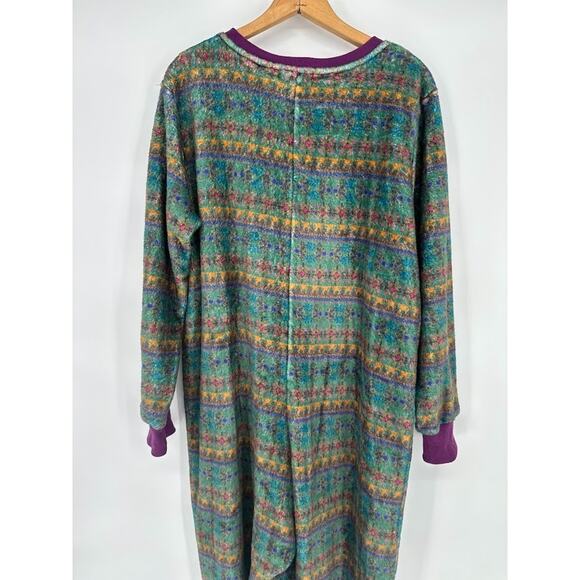 Natural Life Pajamas One Piece Fleece Union Suit Womens Sz Large XL Purple Boho - Picture 5 of 12